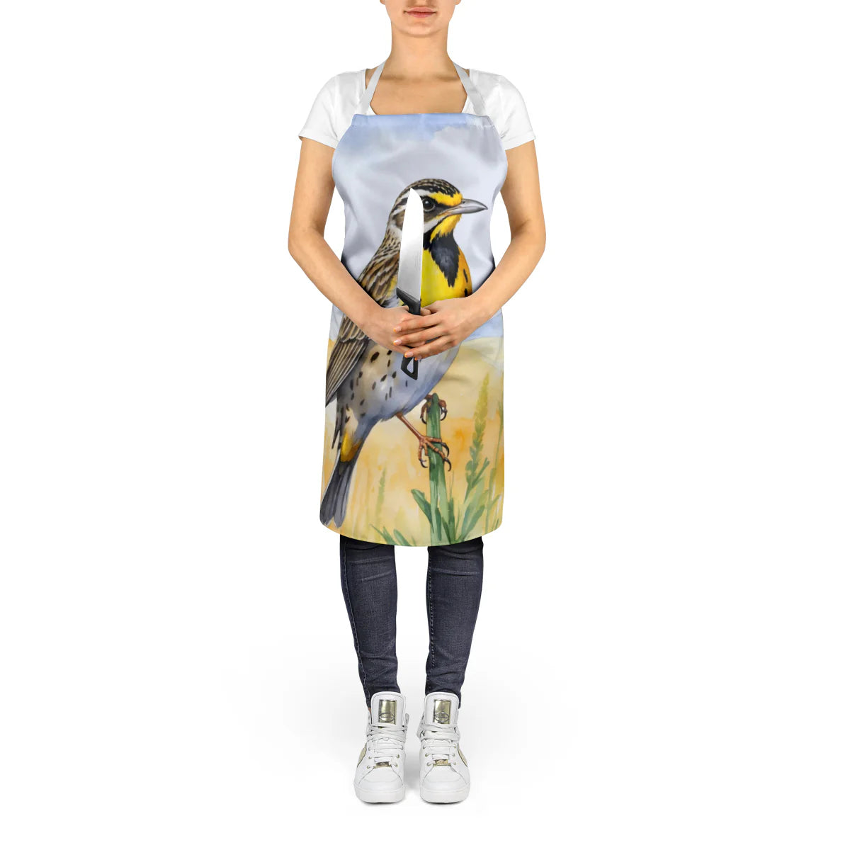 Nebraska Western Meadowlark Apron - Stylish and Versatile Culinary Companion