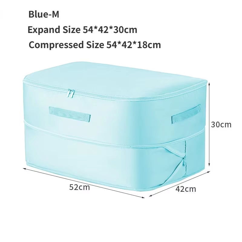 Large Compression Bag Quilt Clothes Closet Cabinet Organizer Storagepouch Ultra Space Saving Self Compression Organizer