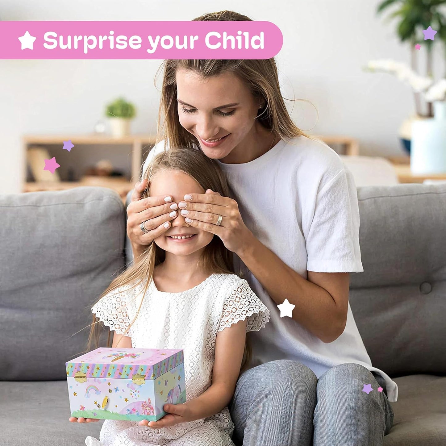 Jewelry Box for Girls, Party Unicorn Musical Jewelry Boxes, the Beautiful Dreamer Tune and Spinning Unicorn Doll, Toys for Girls