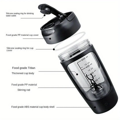 Revolutionary 500ML Electric Protein Shaker Bottle - Effortless Mixing for Your Gym and Outdoor Adventures