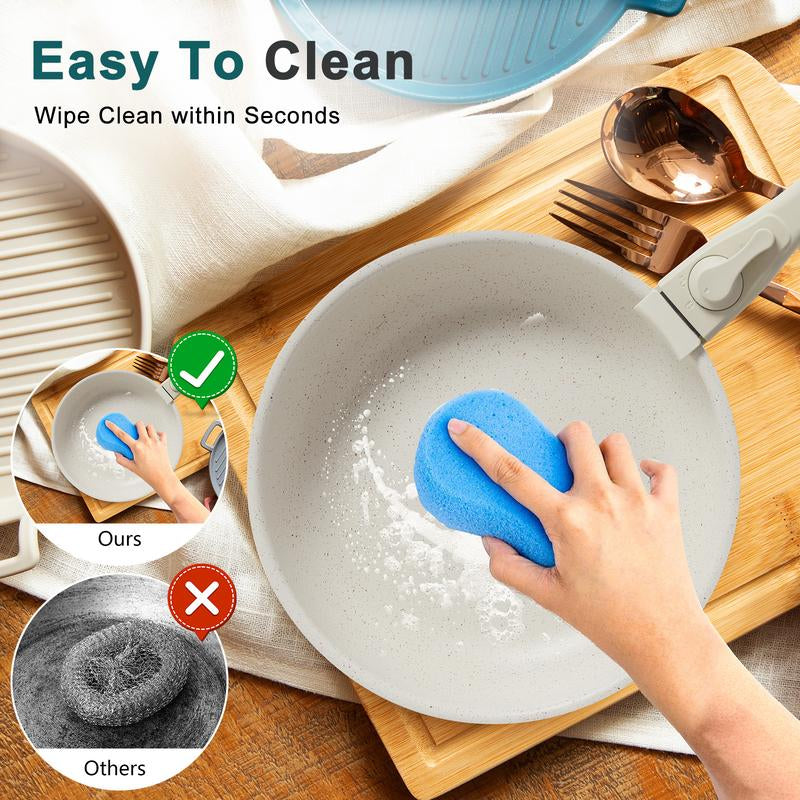 12 Pcs Pots and Pans Set Nonstick - Kitchen Cookware Set with Detachable Handle, Induction Cookware, Dishwasher Oven Safe