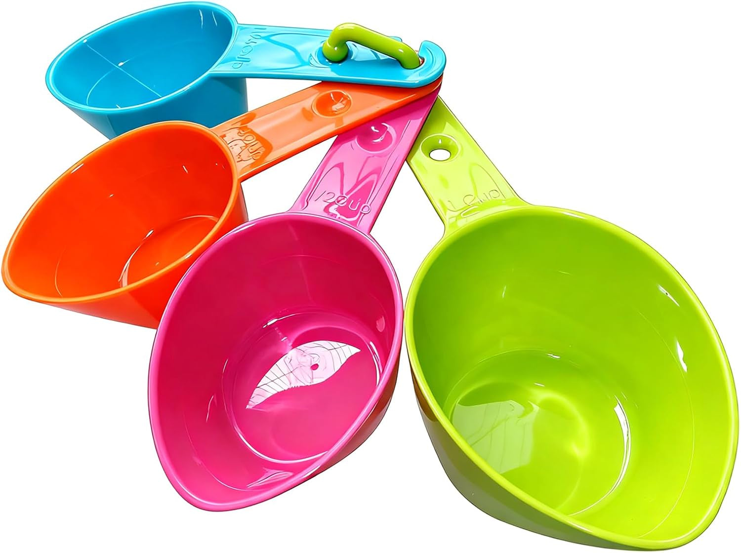 Dog Food Scoop Set of 4 - Plastic Measuring Cups for Dog, Cat and Bird Food (Random Color)