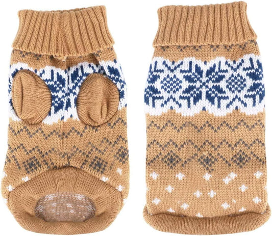 Dog Pet Sweater,Winter Warm Puppy Clothes Soft Coat Dog Costume Pullover Pet Apparel for Small Medium Dogs Cats