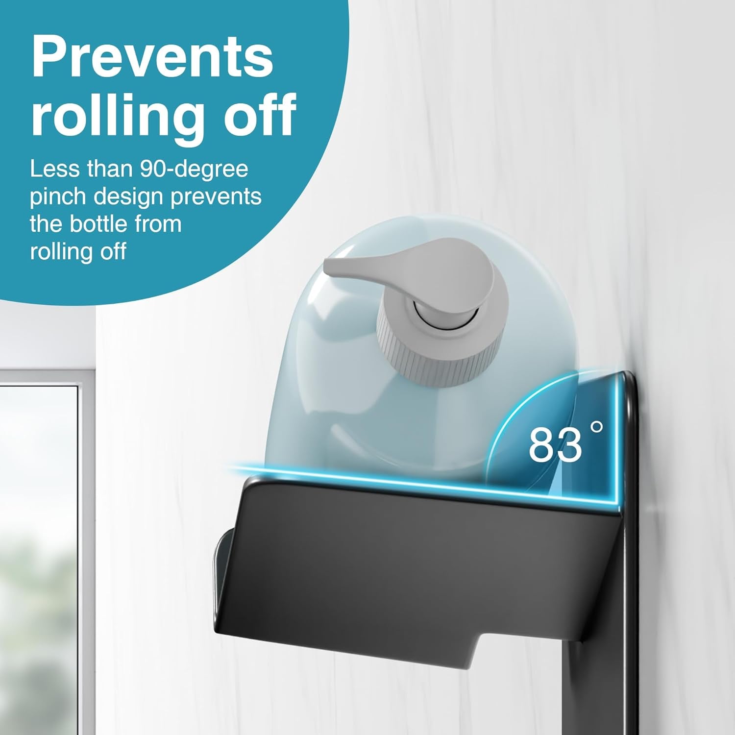 Shower Caddy for Bathroom Storage - Shower Shelf for Bathroom Organizers and Storage, Self-Adhesive Shower Organizer, Bathroom Shelves for Shower Gel Bottles, Black, 2 Pack, 15.75 X 6.5 X 3.74 Inches