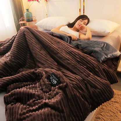 Winter Warm 3Pcs Bedding Sets Double Bed Quilt Cover Thick Double-Sided Velvet King Twin Queen Size Duvet Cover with Pillowscase