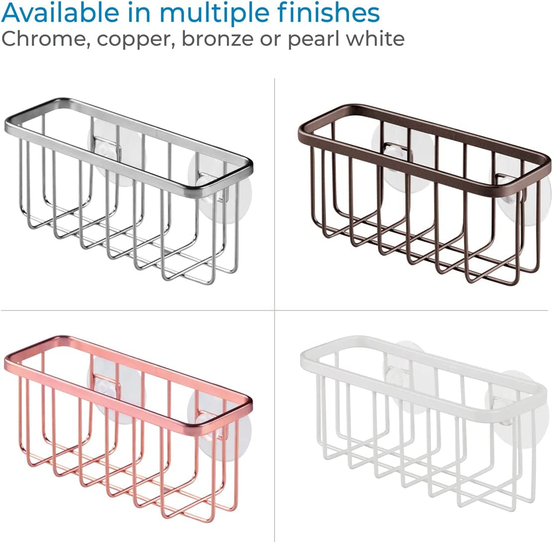 Gia Kitchen Sink Suction Holder for Sponges, Scrubbers, Soap - Stainless Steel