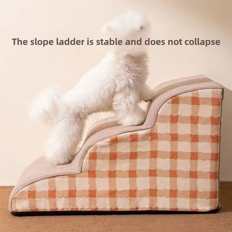High-Density Foam Non-Slip Pet Steps and Ramps for Older Dogs with Joint Pain - 2/3 Steps Sofa Bed Ladder