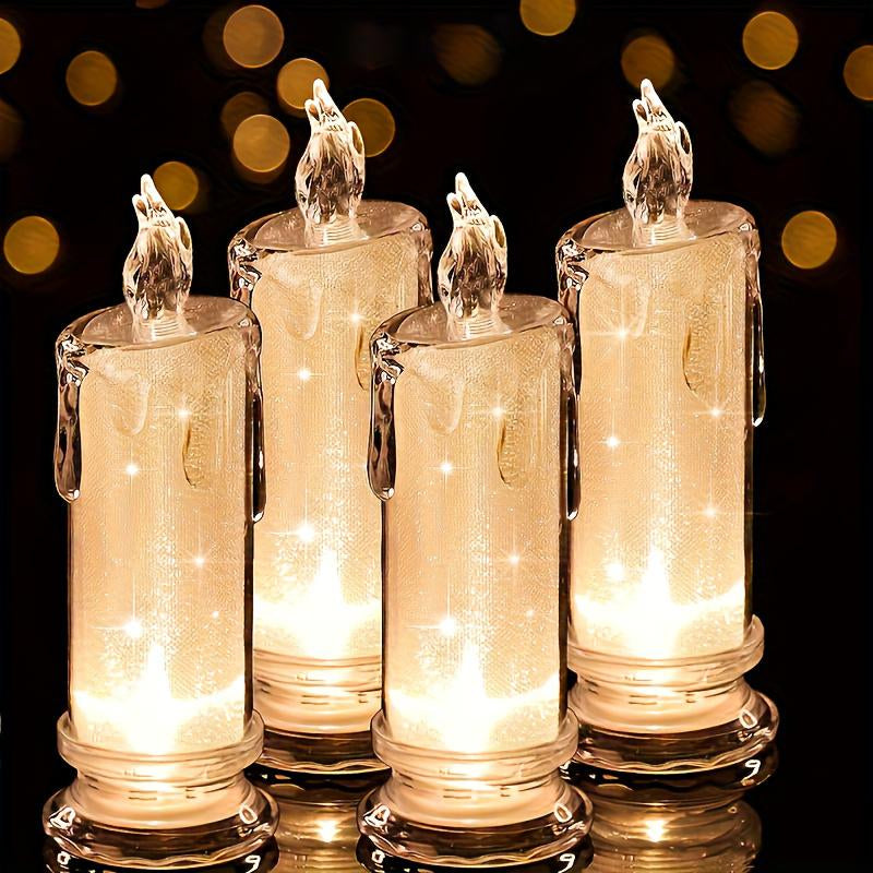 LED Flameless Candle LED Gap Column Candle, Including Battery, Perfect for Family Gatherings Candlelight Dinners Valentine'S Day Wedding Birthday Bedroom Decoration