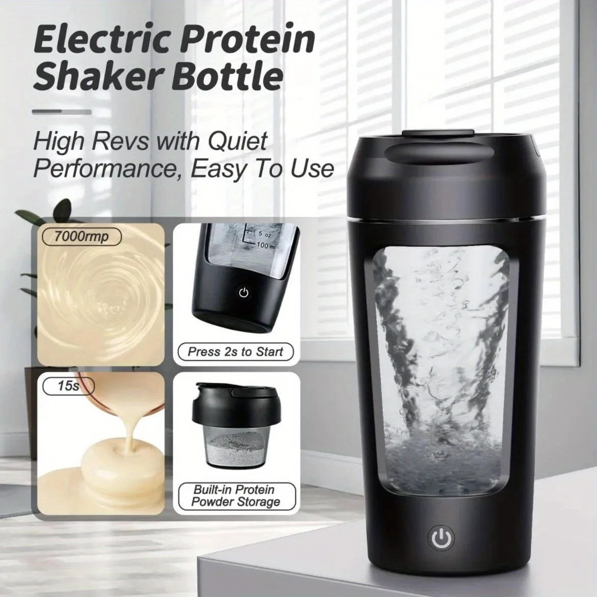 Revolutionary 500ML Electric Protein Shaker Bottle - Effortless Mixing for Your Gym and Outdoor Adventures