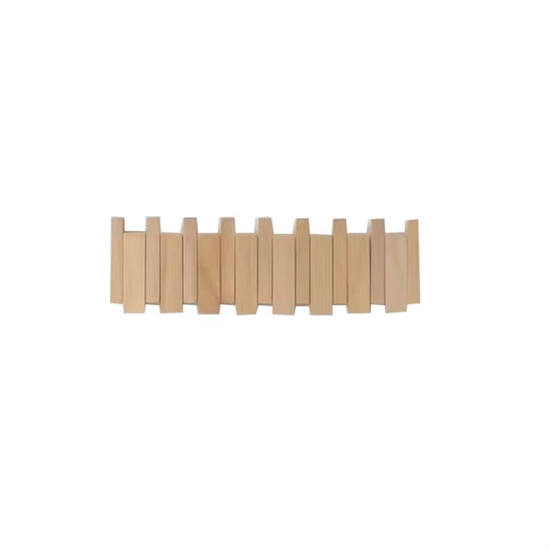 Wooden Beech Walnut Hanger Hidden Decoration Wall Hanging Row Hook Imitation Piano Button Design Doorway Coat Rack Minimalist