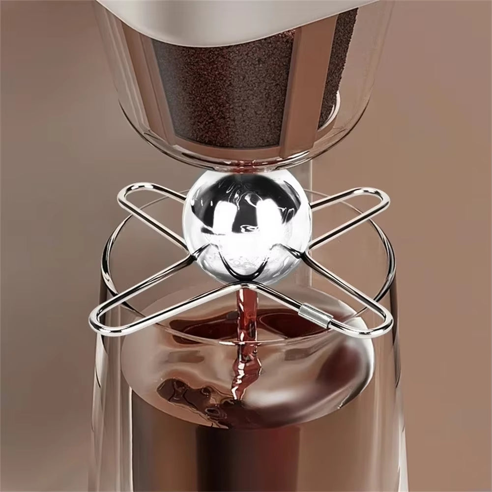 Stainless Steel Espresso Coffee Ice Cube Ball Whiskey Chilling Stone with Holder Reusable Cooling Coffee Tool