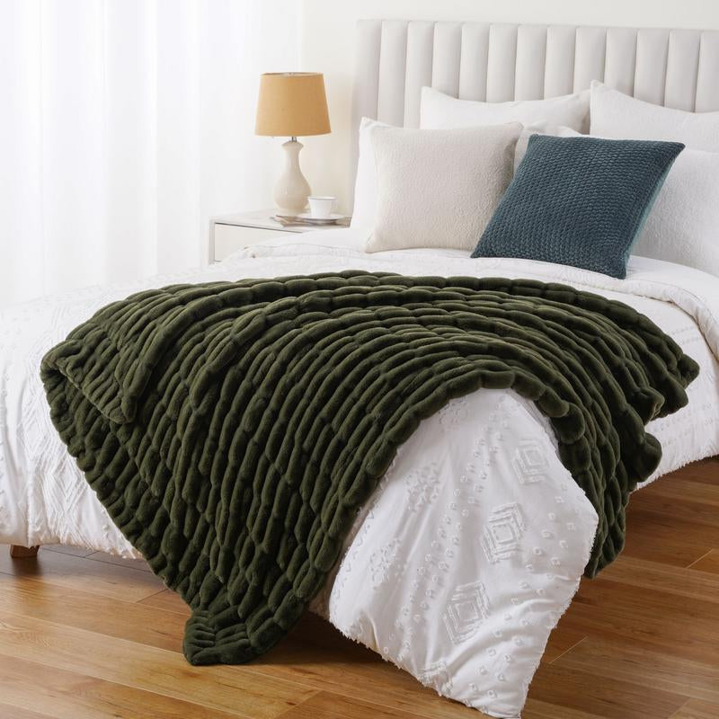 BATTILO Double Side Reversible Blanket 50X60 Inches Super Soft Cozy Microfiber Polyester Spandex Throw Blanket for Couch Bed Sofa Toddler Bed Durable Machine Washable Gift Item