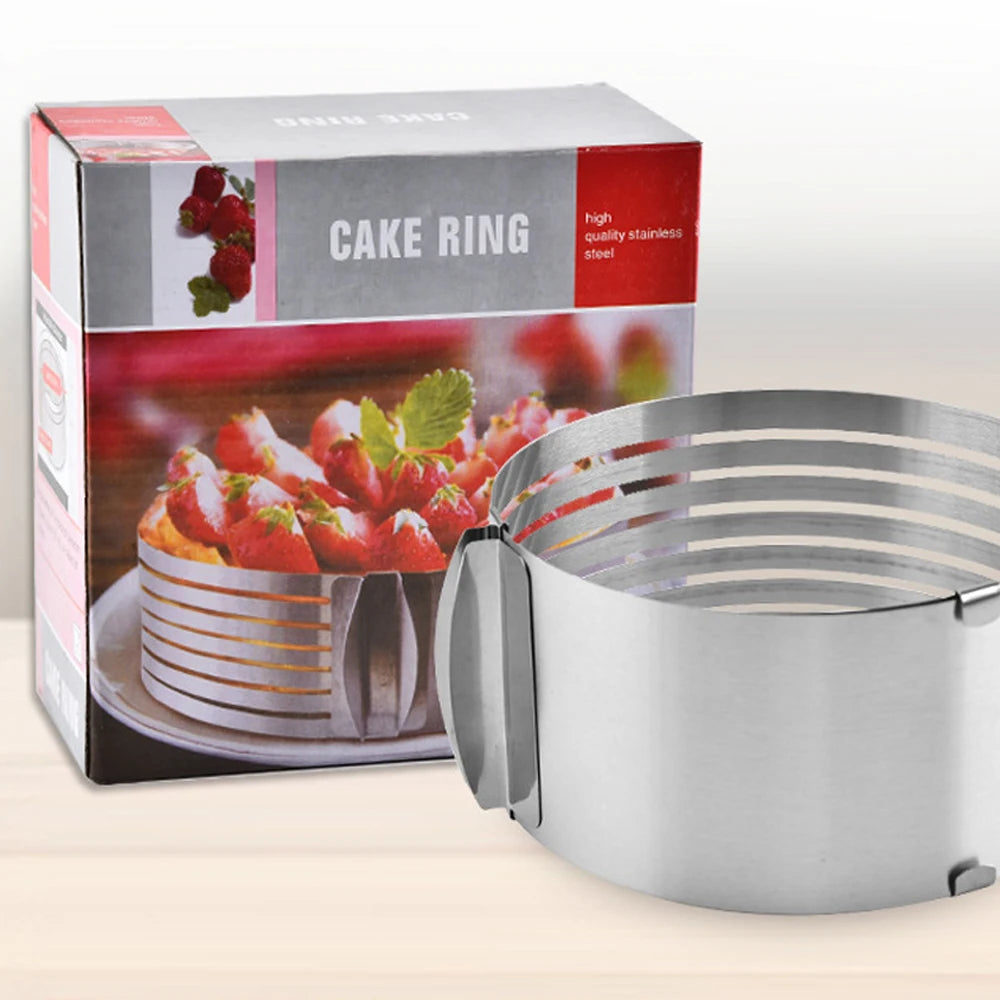 20CM 30CM Adjustable round Bread Cake Cutter Slicer Stainless Steel Cake Cutter 7 Layers Slicer Mousse Ring Mould Baking Gadgets