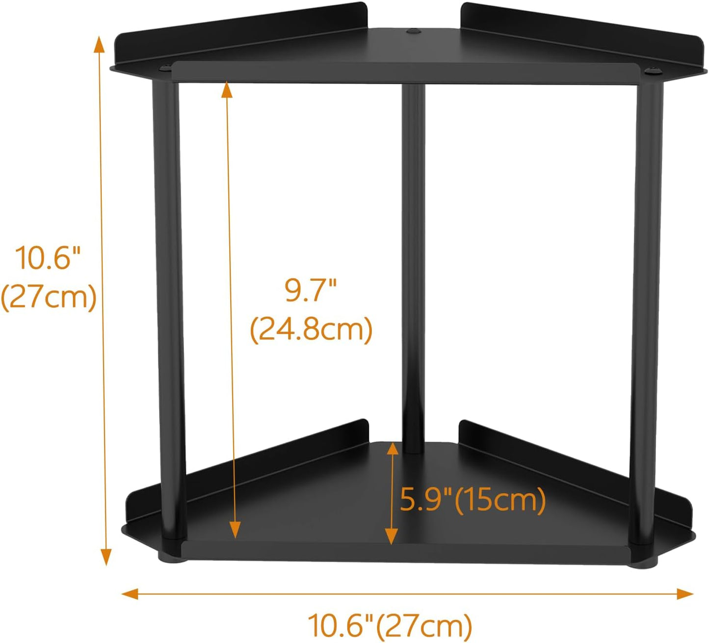 2 Tier Bathroom Counter Organizer, Vanity Organizer Corner Shelf, Skincare, Makeup Countertop Organizers, Kitchen, Bathroom Counter Storage, Black
