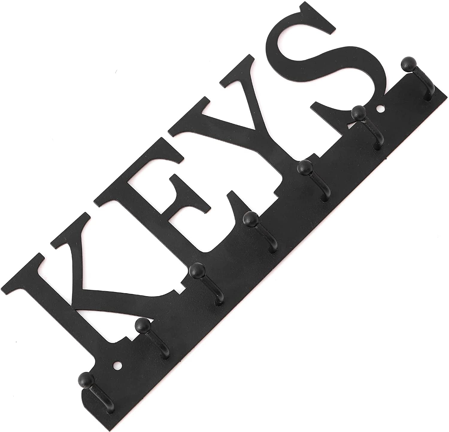 Key Holder Wall Mounted Key Hooks for Wall Decorative with 7 Hooks Black Metal Key Organizer Rack Hanger for Entryway, Front Door, Hallway, Office 10X3.7 Inches
