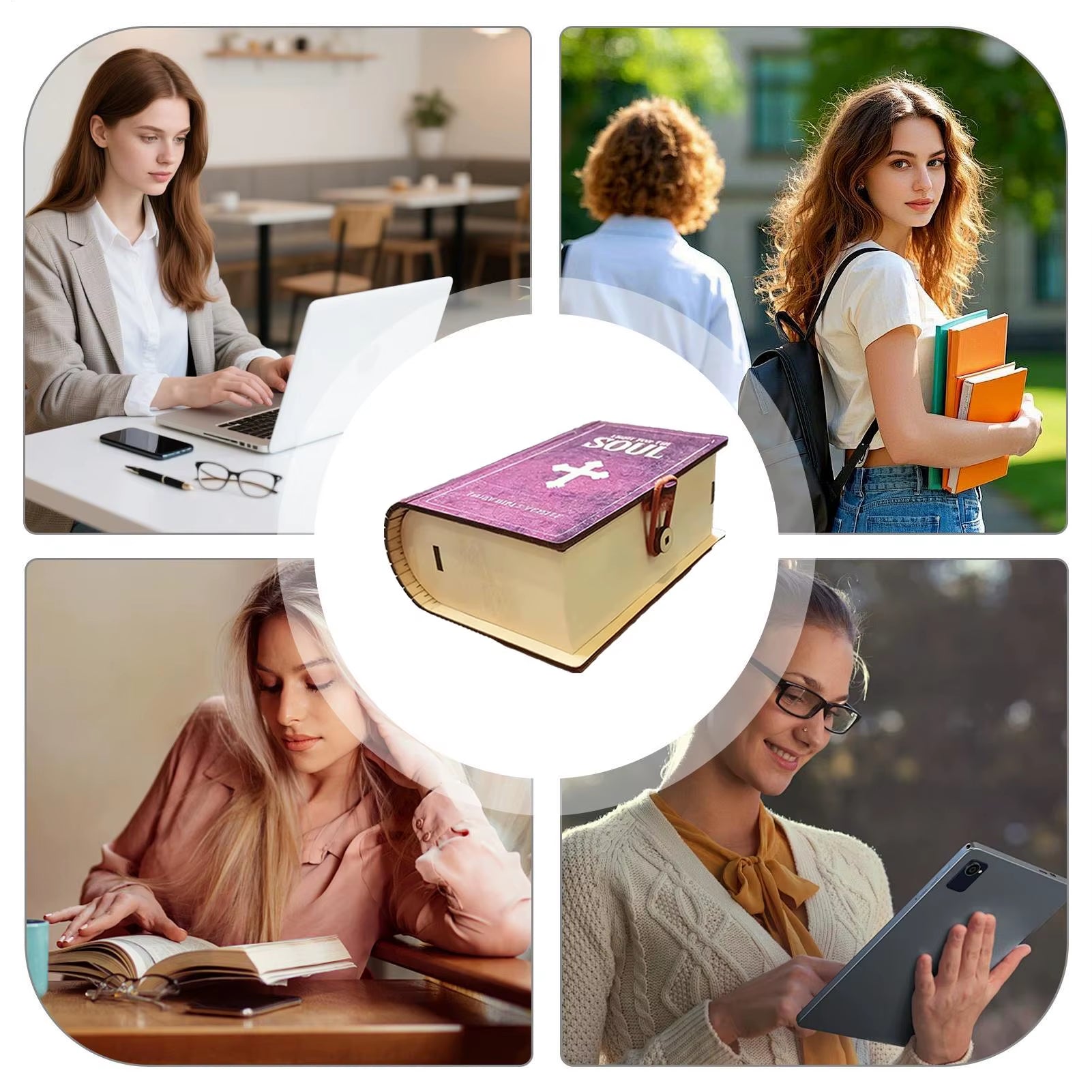 Bible Verse Cards Box Daily Inspiration Scripture Prayer Organization Storage Wooden Box Portable Household Organization Case