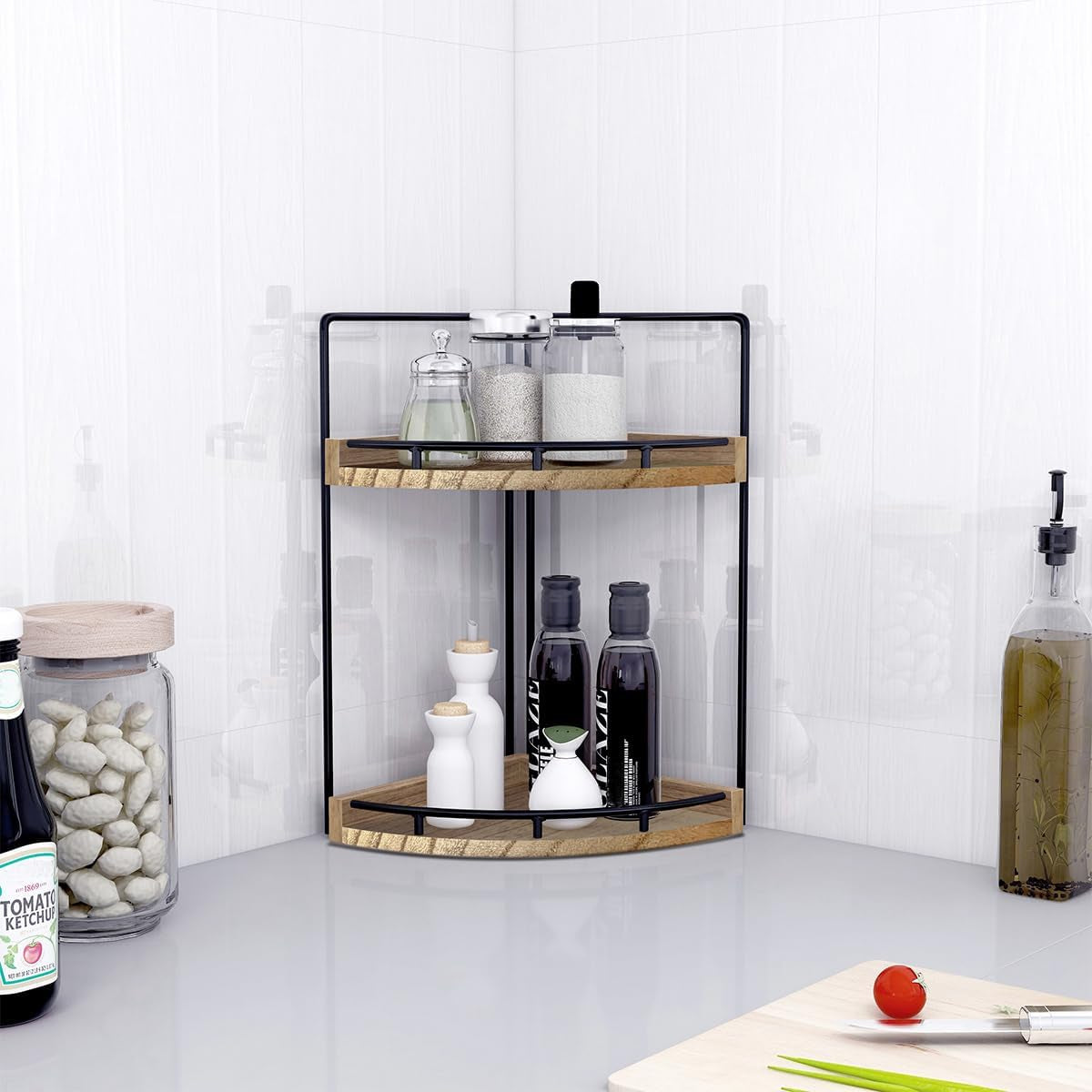 Elevate Your Space with Our Stylish 2-Tier Wood Bathroom Counter Organizer - Perfect for Skincare and More!