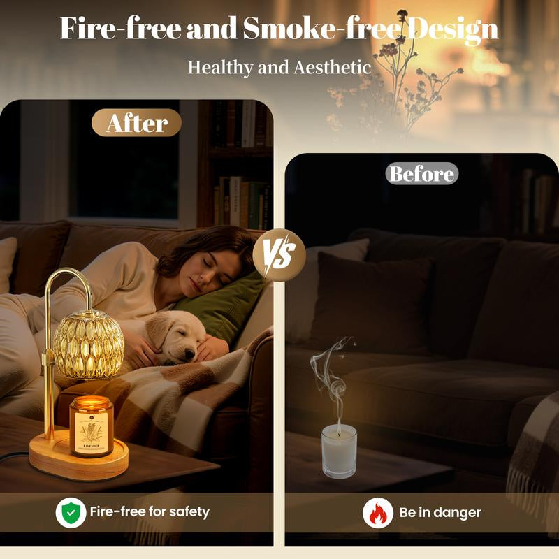 Warmembrace Candle Warmer Lamp, with Free Scented Candle and 2 Bulbs, Height Adjustable with Timer, Unique Boutique Candle Warm Lamp for Home & Bedroom Decor, Ideal Gift for Birthday/Mother'S Day, Halloween Gifts, Christmas Gifts