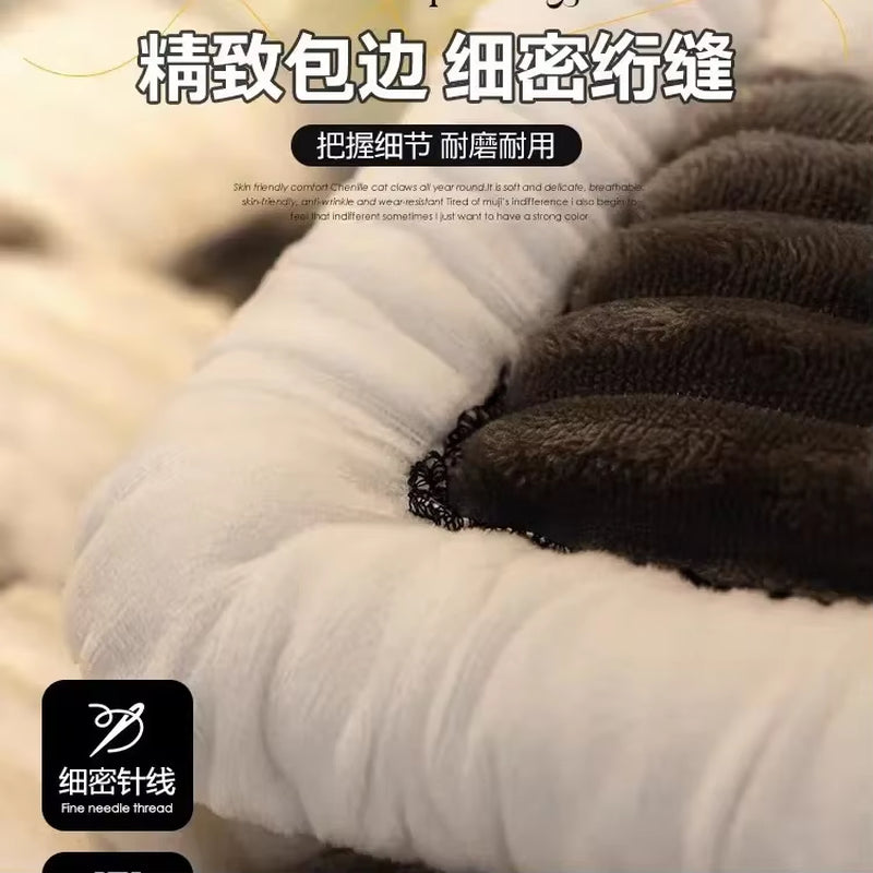 Magic Sofa Cover Thicken Garden Protective Couch Cover Plaid Cream-Coloured Large Plaid Square Pet Mat Bed Flannel Couch Cover