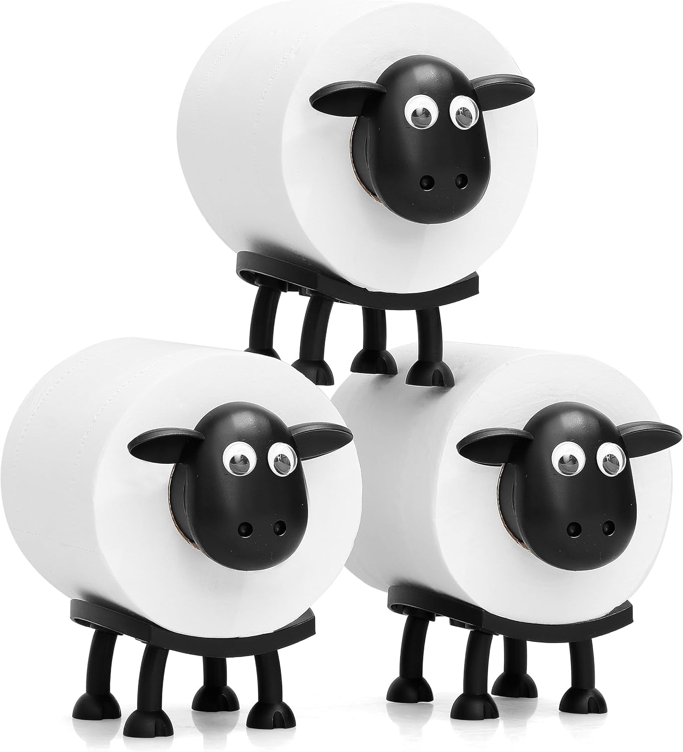Add a Touch of Whimsy to Your Bathroom with the 3D Printed Black Sheep Toilet Roll Holder Set - Fun, Functional, and Unique Bathroom Decor!