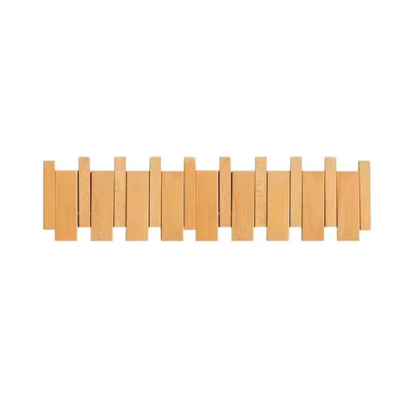 Wooden Beech Walnut Hanger Hidden Decoration Wall Hanging Row Hook Imitation Piano Button Design Doorway Coat Rack Minimalist