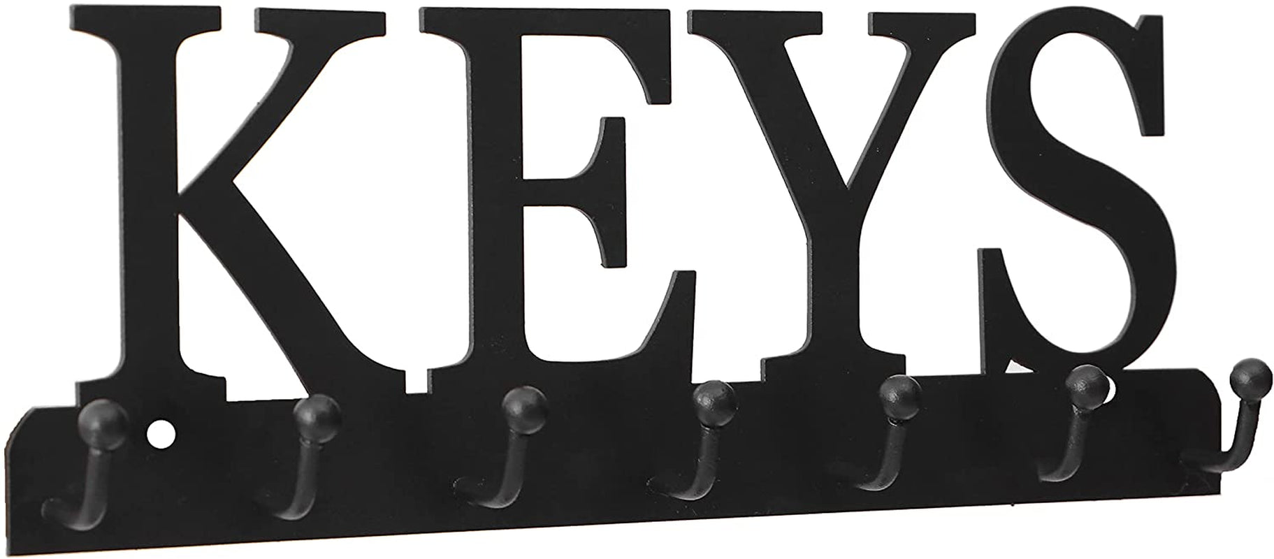 Key Holder Wall Mounted Key Hooks for Wall Decorative with 7 Hooks Black Metal Key Organizer Rack Hanger for Entryway, Front Door, Hallway, Office 10X3.7 Inches