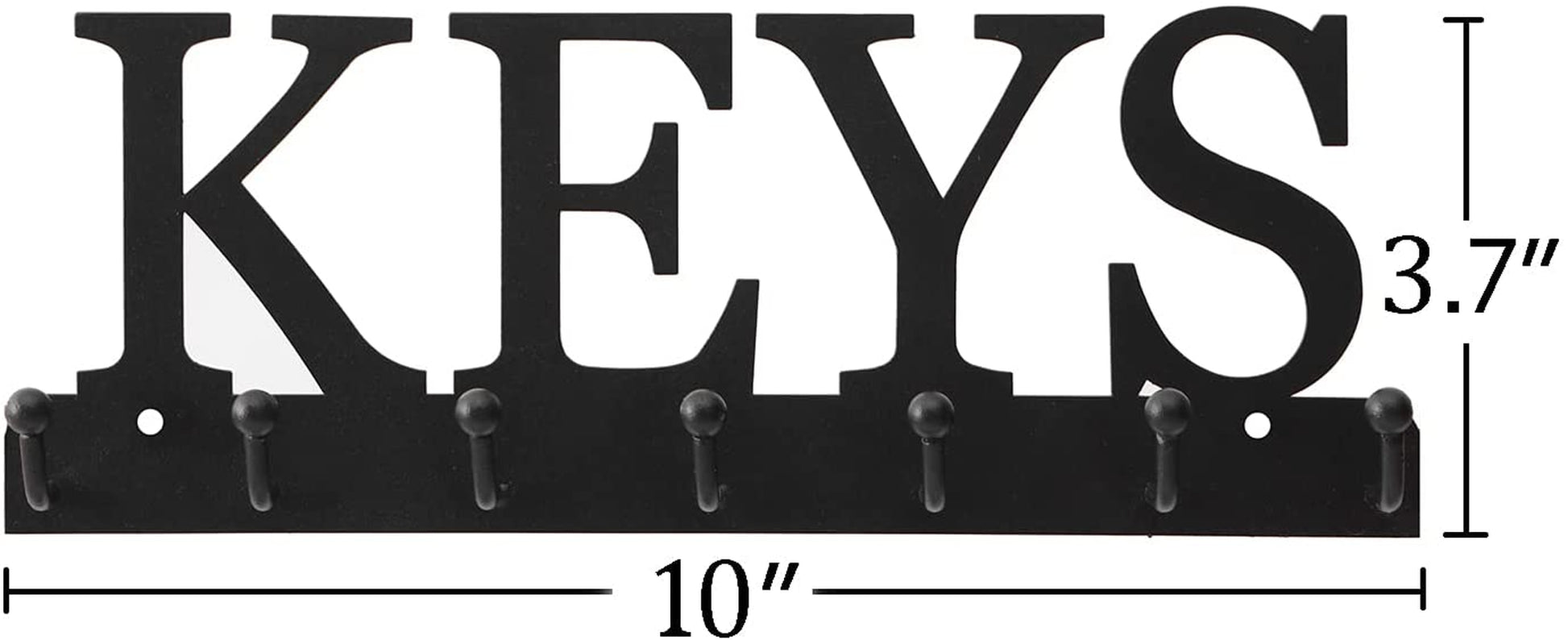 Key Holder Wall Mounted Key Hooks for Wall Decorative with 7 Hooks Black Metal Key Organizer Rack Hanger for Entryway, Front Door, Hallway, Office 10X3.7 Inches