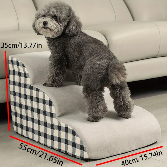 High-Density Foam Non-Slip Pet Steps and Ramps for Older Dogs with Joint Pain - 2/3 Steps Sofa Bed Ladder