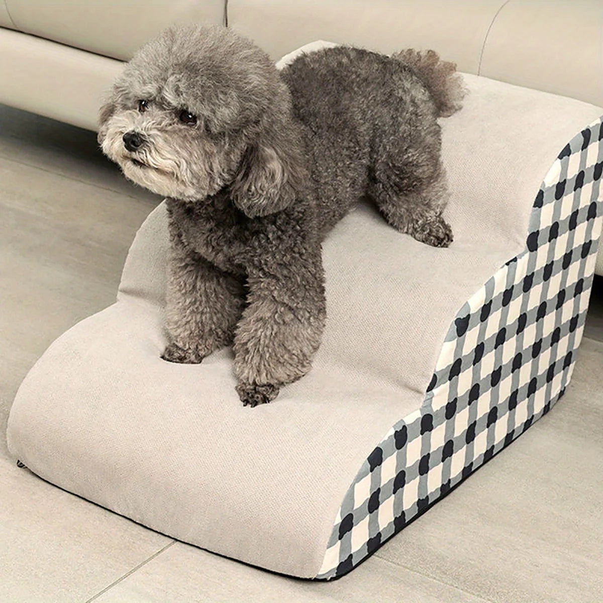 High-Density Foam Non-Slip Pet Steps and Ramps for Older Dogs with Joint Pain - 2/3 Steps Sofa Bed Ladder