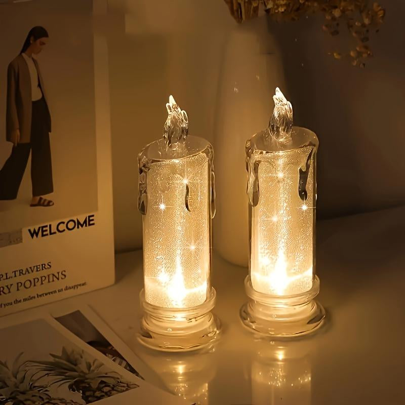 LED Flameless Candle LED Gap Column Candle, Including Battery, Perfect for Family Gatherings Candlelight Dinners Valentine'S Day Wedding Birthday Bedroom Decoration