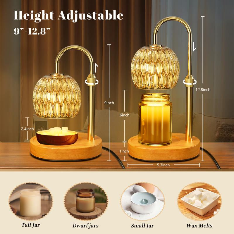 Warmembrace Candle Warmer Lamp, with Free Scented Candle and 2 Bulbs, Height Adjustable with Timer, Unique Boutique Candle Warm Lamp for Home & Bedroom Decor, Ideal Gift for Birthday/Mother'S Day, Halloween Gifts, Christmas Gifts