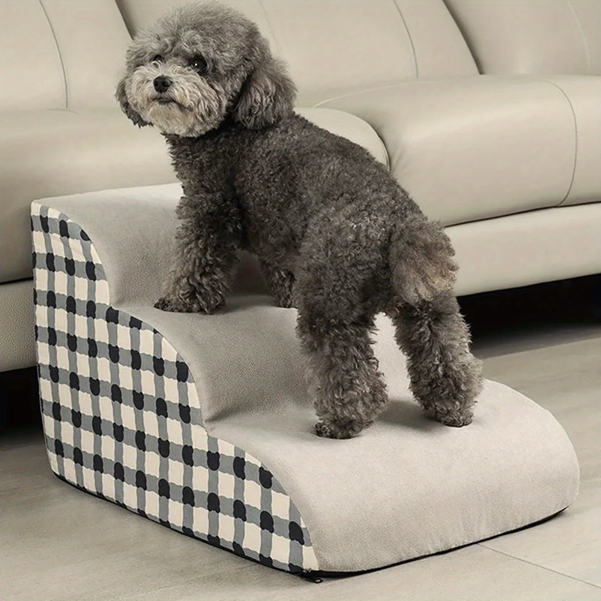 High-Density Foam Non-Slip Pet Steps and Ramps for Older Dogs with Joint Pain - 2/3 Steps Sofa Bed Ladder