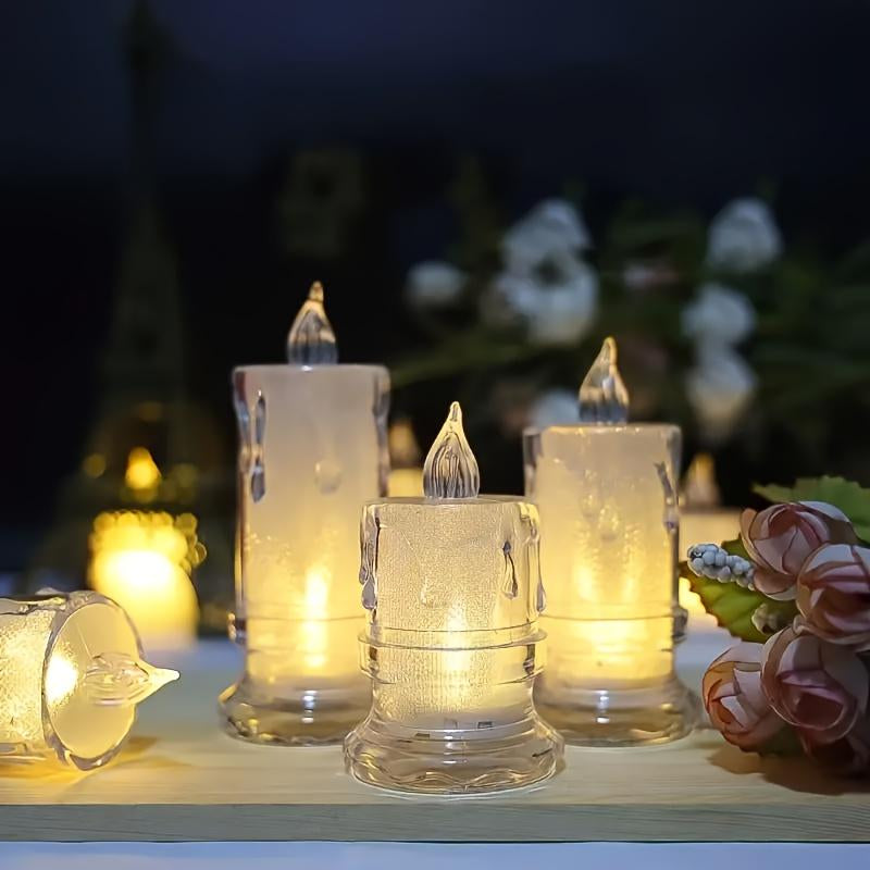 LED Flameless Candle LED Gap Column Candle, Including Battery, Perfect for Family Gatherings Candlelight Dinners Valentine'S Day Wedding Birthday Bedroom Decoration