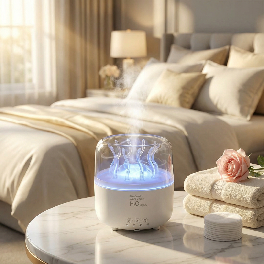 Rotating Sea Grass Aromatherapy Diffuser - 280ML Ultrasonic Humidifier